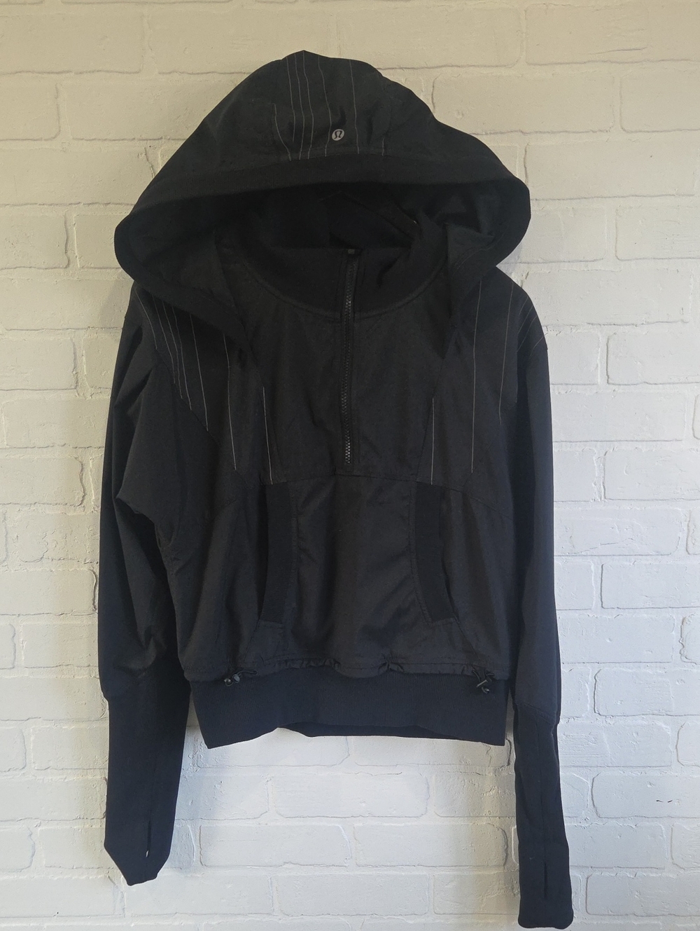 lululemon athletica Black Hooded Bomber Pullover